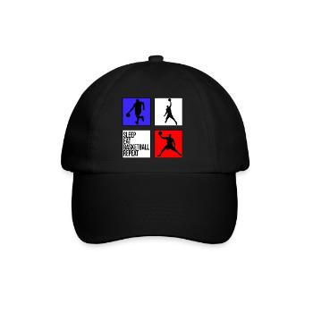 basketball basketball sleep eat basketball repeat - Baseballkappe - Schwarz/Schwarz - Vorne