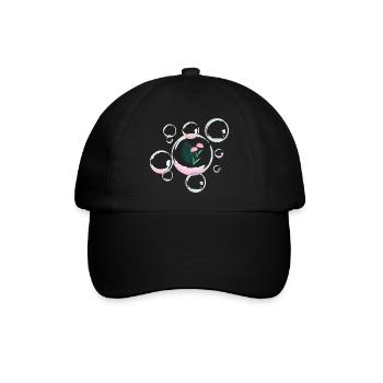 Seifenblase mit Pflanzen - Baseballkappe - Schwarz/Schwarz - Vorne