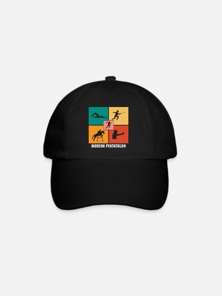 Moderner Fünfkampf - Fechten Schwimmen Reiten - Baseballkappe - Schwarz/Schwarz