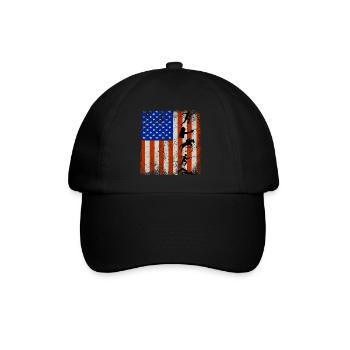 4. Juli American Flag Moderner Fünfkampf - Baseballkappe - Schwarz/Schwarz - Vorne