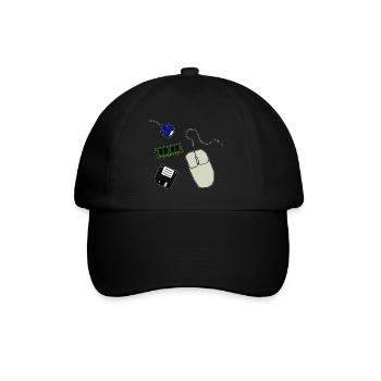 Retro Computer - Baseballkappe - Schwarz/Schwarz - Vorne