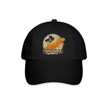 Papasaurus - Baseballkappe - Schwarz/Schwarz - Vorne