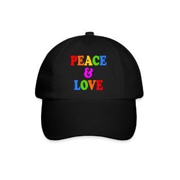 Peace and love - Baseballkappe - Schwarz/Schwarz - Vorne