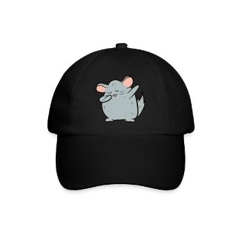 Chinchilla - Dab, dabbing, dabben, tanzen - Baseballkappe - Schwarz/Schwarz - Vorne