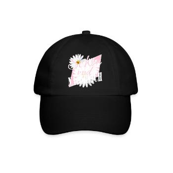 Schön und natürlich Margeriten Blumen rosa - Baseballkappe - Schwarz/Schwarz - Vorne