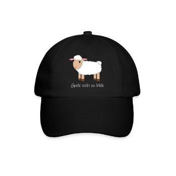 "Guck nich so blök" Glubschaugen Schaf - Baseballkappe - Schwarz/Schwarz - Vorne