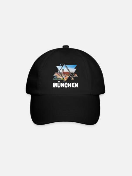 München Deutschland Stadt Skyline Heimat Liebe - Baseballkappe - Schwarz/Schwarz