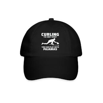 Curling Kehrfächer Winter Eissport Curler Lustig - Baseballkappe - Schwarz/Schwarz - Vorne