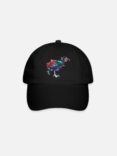 Dodo - ausgestorbener flugunfähiger Vogel - Baseballkappe - Schwarz/Schwarz