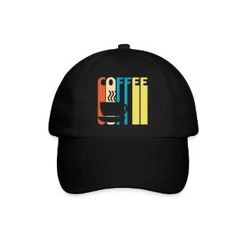Kaffee | Kaffeetasse, latte, espresso, cappuccino - Baseballkappe - Schwarz/Schwarz - Vorne