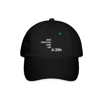Wir Treffen Uns Um 420 - Baseballkappe - Schwarz/Schwarz - Vorne