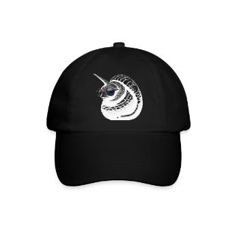 Coole EinhornSchnecke - Baseballkappe - Schwarz/Schwarz - Vorne