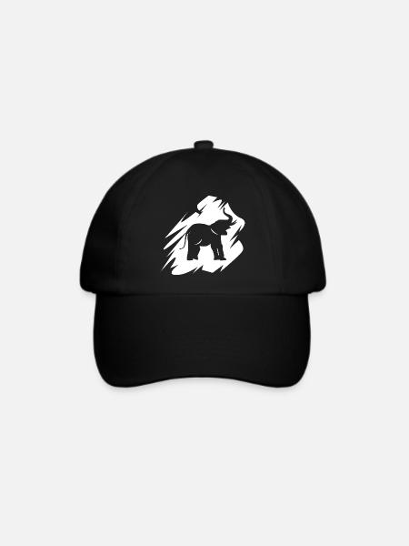 Elefant Pinselstrich Icon Logo Elefanten Symbol - Baseballkappe - Schwarz/Schwarz