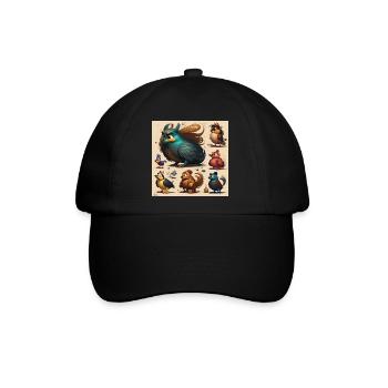Animierte Cosie - Baseballkappe - Schwarz/Schwarz - Vorne