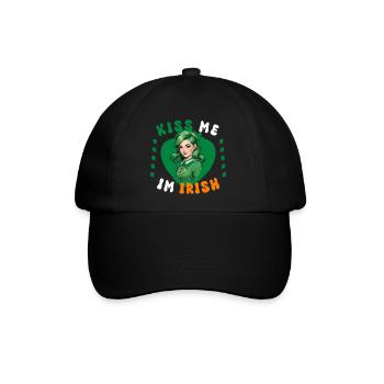 Küss mich, ich bin Irin - Baseballkappe - Schwarz/Schwarz - Vorne
