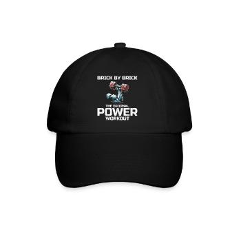 Maurer Maurer Maurer Humor Power Workout Lustig - Baseballkappe - Schwarz/Schwarz - Vorne