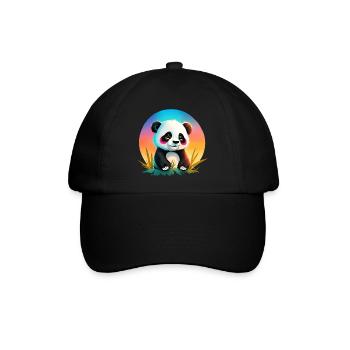 Ein süßes Panda Bär a cute baby Panda Bear - Baseballkappe - Schwarz/Schwarz - Vorne