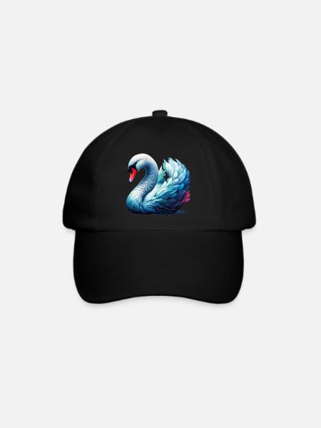 Schwan - Baseballkappe - Schwarz/Schwarz