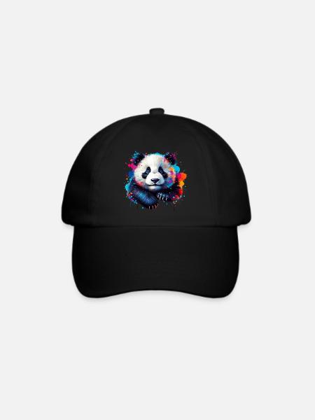Panda - Baseballkappe - Schwarz/Schwarz
