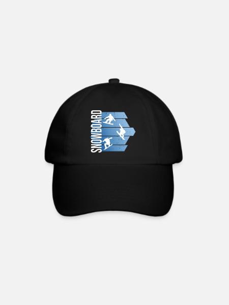 Snowboard - Baseballkappe - Schwarz/Schwarz