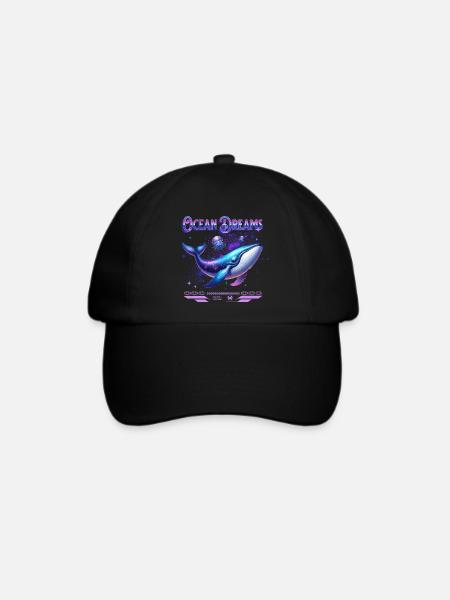 Ocean Dreams Galaktischer Wal - Baseballkappe - Schwarz/Schwarz