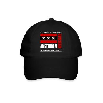 Amsterdam - Baseballkappe - Schwarz/Schwarz - Vorne