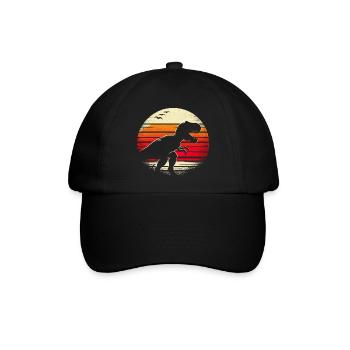 Dinosaurier T-Rex Retro Vintage Dinosaurier Liebhaber Geschenk - Baseballkappe - Schwarz/Schwarz - Vorne