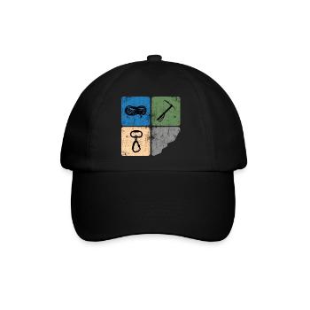 eisklettern bergsteiger alpinist klettern - Baseballkappe - Schwarz/Schwarz - Vorne