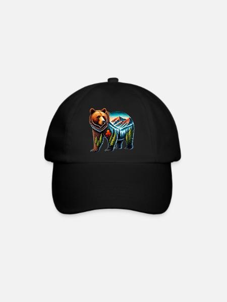 Bär - Baseballkappe - Schwarz/Schwarz