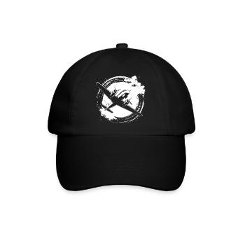 Flugzeug Skizze - Baseballkappe - Schwarz/Schwarz - Vorne