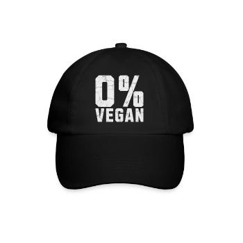 0% Vegan - Baseballkappe - Schwarz/Schwarz - Vorne