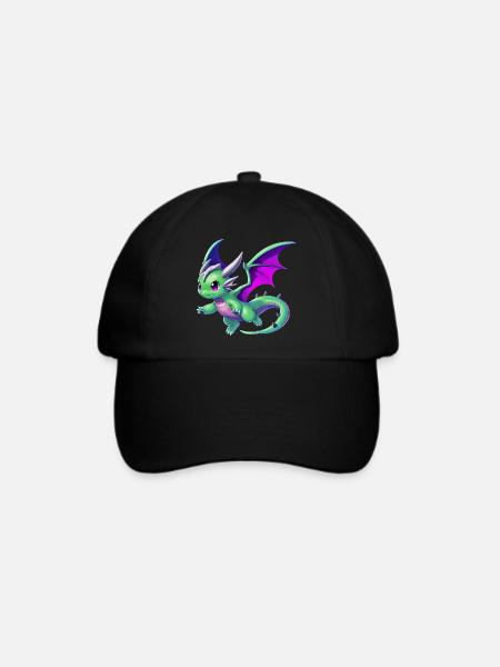 Drache - Baseballkappe - Schwarz/Schwarz