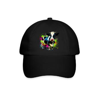 Kuh - Baseballkappe - Schwarz/Schwarz - Vorne