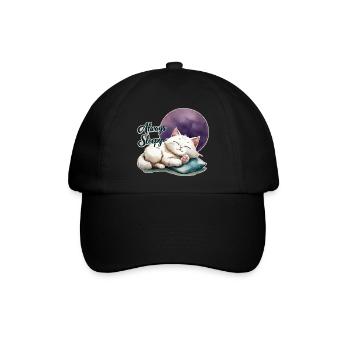 Cute Cat is always sleepy 1 - Baseballkappe - Schwarz/Schwarz - Vorne