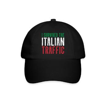 Italien Verkehr Autofahren lustig - Baseballkappe - Schwarz/Schwarz - Vorne