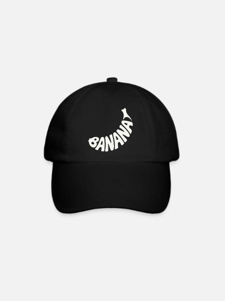 Bananenfrucht Wortkunst - Baseballkappe - Schwarz/Schwarz