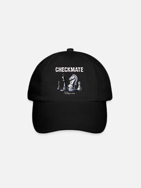 Strategisches Schach-Sieges-Design - Baseballkappe - Schwarz/Schwarz