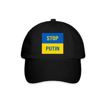 STOP PUTIN - Baseballkappe - Schwarz/Schwarz - Vorne
