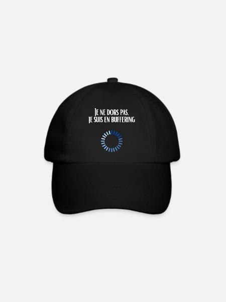 Ich schlafe nicht, ich puffere - Baseballkappe - Schwarz/Schwarz