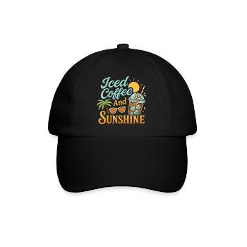 Eiskaffee und Sonnenschein - Baseballkappe - Schwarz/Schwarz - Vorne