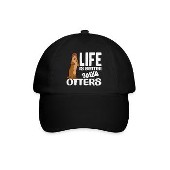 Seeotter Leben Besser - Baseballkappe - Schwarz/Schwarz - Vorne