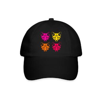 Farbige Füchse  - Baseballkappe - Schwarz/Schwarz - Vorne