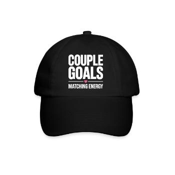 Couple Goals. Matching Energy. Romantischer Spruch - Baseballkappe - Schwarz/Schwarz - Vorne