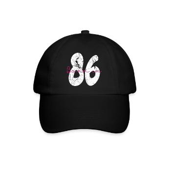 Born in 86 Neon Retro - Baseballkappe - Schwarz/Schwarz - Vorne