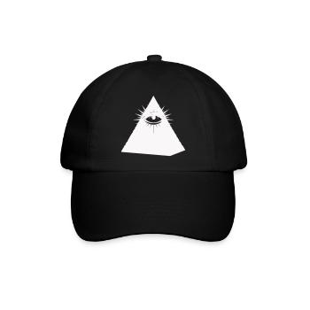 Pyramidenauge Symbol Illuminati - Baseballkappe - Schwarz/Schwarz - Vorne