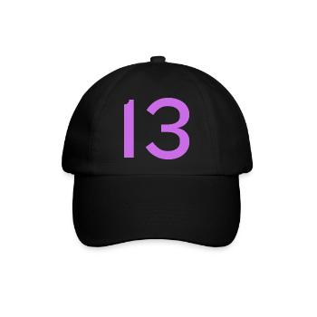 13 - Baseballkappe - Schwarz/Schwarz - Vorne