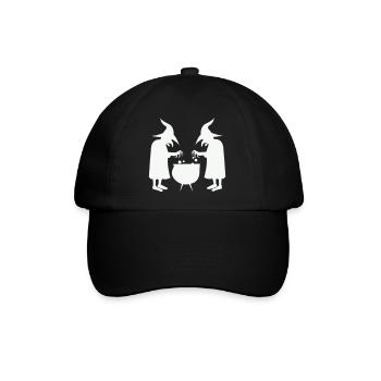 Hexen beim Zaubertrankrühren - Baseballkappe - Schwarz/Schwarz - Vorne