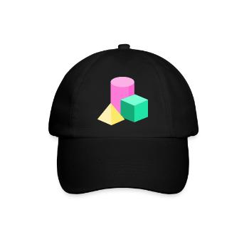 Pastellgeometrie Farbblöcke - Baseballkappe - Schwarz/Schwarz - Vorne