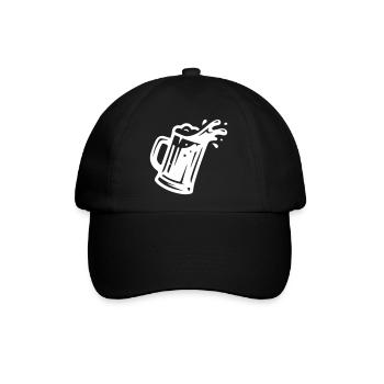 Weizenbier Bierglas Symbol - Baseballkappe - Schwarz/Schwarz - Vorne