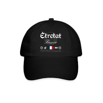 Étretat Frankreich Streetwear Reise Souvenir - Baseballkappe - Schwarz/Schwarz - Vorne